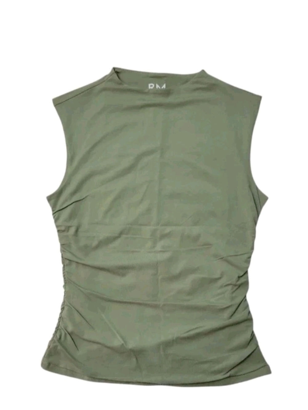 RM Rebecca Minkoff Olive Sleeveless Ruched Tank